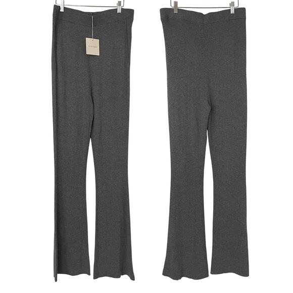 FAVORITE DAUGHTER NWT Knit Ribbed Wool Blend Flare Pants in Storm Cloud Size XL - Picture 3 of 11